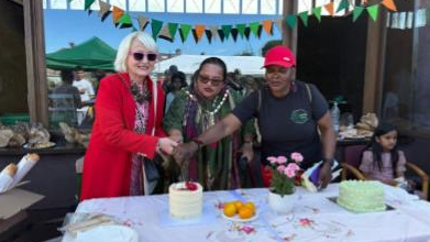 Community in bloom at the launch of Hadley Road Allotment Hub